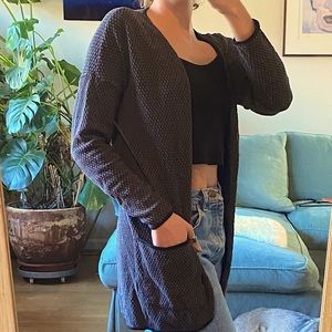 Long gray cardigan